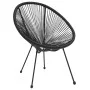 Moon garden chairs 2 units black rattan by vidaXL, Garden chairs - Ref: Foro24-312164, Price: 166,39 €, Discount: %