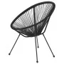 Moon garden chairs 2 units black rattan by vidaXL, Garden chairs - Ref: Foro24-312164, Price: 166,39 €, Discount: %