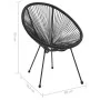 Moon garden chairs 2 units black rattan by vidaXL, Garden chairs - Ref: Foro24-312164, Price: 166,39 €, Discount: %