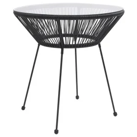 Garden dining table, black steel and glass, Ø70x74 cm by vidaXL, Garden tables - Ref: Foro24-312165, Price: 98,88 €, Discount: %