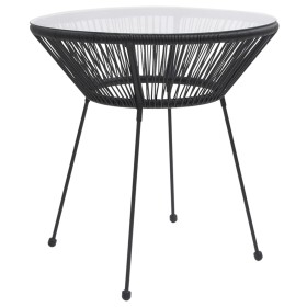 Garten-Esstisch aus schwarzem Stahl und Glas Ø70x74 cm von vidaXL, Gartentische - Ref: Foro24-312165, Preis: 102,56 €, Rabatt: %