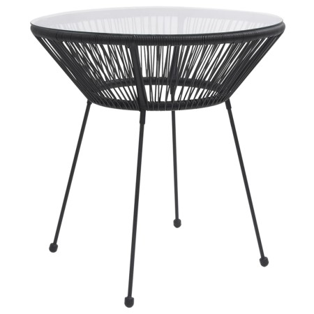 Garden dining table, black steel and glass, Ø70x74 cm by vidaXL, Garden tables - Ref: Foro24-312165, Price: 103,20 €, Discoun...