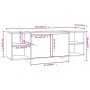 Mueble de TV madera de ingeniería marrón roble 130x35x50 cm