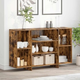 Aparador de madera de ingeniería roble ahumado 120x30x75 cm