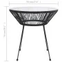 Garden dining table, black steel and glass, Ø70x74 cm by vidaXL, Garden tables - Ref: Foro24-312165, Price: 99,07 €, Discount: %