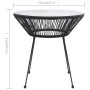 Garden dining table, black steel and glass, Ø70x74 cm by vidaXL, Garden tables - Ref: Foro24-312165, Price: 103,20 €, Discoun...