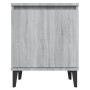 Mesita de noche con patas de metal gris Sonoma 40x30x50 cm