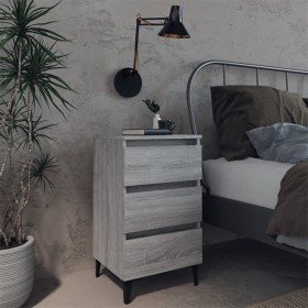 Mesita de noche con patas de metal gris Sonoma 40x35x69 cm Mesita de noche con patas de metal gris Sonoma 40x35x69 cm