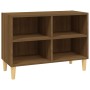Mueble de TV patas de madera maciza marrón roble 69,5x30x50 cm en Muebles TV | Comprar online en Foro24