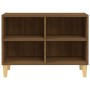 Mueble de TV patas de madera maciza marrón roble 69,5x30x50 cm en Muebles TV | Comprar online en Foro24