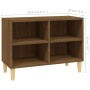 Mueble de TV patas de madera maciza marrón roble 69,5x30x50 cm en Muebles TV | Comprar online en Foro24