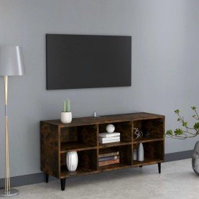 Mueble de TV con patas de metal roble ahumado 103,5x30x50 cm Mueble de TV con patas de metal roble ahumado 103,5x30x50 cm