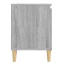 Mesita de noche patas madera maciza gris Sonoma 103,5x35x50 cm en Muebles TV | Comprar online en Foro24