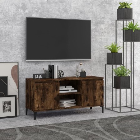 Mueble para TV con patas de metal roble ahumado 103,5x35x50 cm en Muebles TV | Comprar online en Foro24