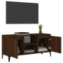 Mueble de TV con patas de metal marrón roble 103,5x35x50 cm en Muebles TV | Comprar online en Foro24