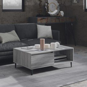 Mesa de centro madera de ingeniería gris Sonoma 90x60x35 cm