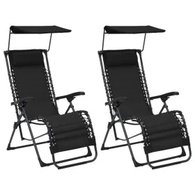 Folding chairs 2 units black textilene by vidaXL, Loungers - Ref: Foro24-312471, Price: 207,07 €, Discount: %