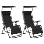 Folding chairs 2 units black textilene by vidaXL, Loungers - Ref: Foro24-312471, Price: 207,07 €, Discount: %
