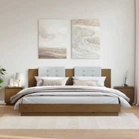 Mesitas de noche 2 uds madera de pino marrón miel 40x30x40 cm Mesitas de noche 2 uds madera de pino marrón miel 40x30x40 cm