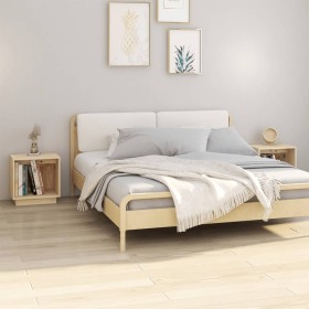 Mesitas de noche 2 uds madera maciza de pino 40x30x40 cm Mesitas de noche 2 uds madera maciza de pino 40x30x40 cm