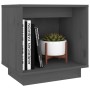 Mesitas de noche 2 uds madera maciza de pino gris 40x30x40 cm