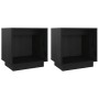 Mesitas de noche 2 uds madera maciza de pino negro 40x30x40 cm