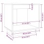 Mesitas de noche 2 uds madera maciza de pino negro 40x30x40 cm