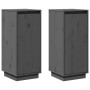 Aparador 2 uds madera maciza de pino gris 31,5x34x75 cm