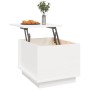 Mesa de centro de madera maciza de pino blanco 40x50x35 cm