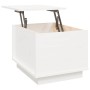 Mesa de centro de madera maciza de pino blanco 40x50x35 cm
