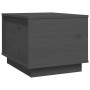 Mesa de centro de madera maciza de pino gris 40x50x35 cm