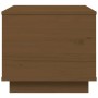 Mesa de centro madera maciza de pino marrón miel 40x50x35 cm
