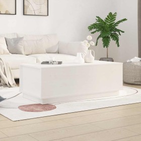 Mesa de centro de madera maciza de pino blanco 100x50x35 cm