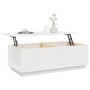 Mesa de centro de madera maciza de pino blanco 100x50x35 cm