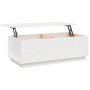 Mesa de centro de madera maciza de pino blanco 100x50x35 cm