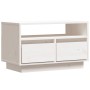 Mueble de TV de madera maciza de pino blanco 60x35x37 cm