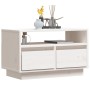 Mueble de TV de madera maciza de pino blanco 60x35x37 cm