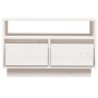 Mueble de TV de madera maciza de pino blanco 60x35x37 cm