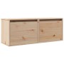 Armarios de pared 2 uds madera maciza de pino 45x30x35 cm
