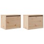 Armarios de pared 2 uds madera maciza de pino 45x30x35 cm