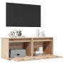 Armarios de pared 2 uds madera maciza de pino 45x30x35 cm