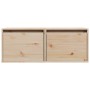 Armarios de pared 2 uds madera maciza de pino 45x30x35 cm