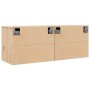 Armarios de pared 2 uds madera maciza de pino 45x30x35 cm