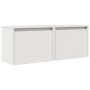 Armarios de pared 2 uds madera maciza pino blanco 45x30x35 cm