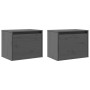 Armarios de pared 2 uds madera maciza pino gris 45x30x35 cm