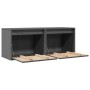 Armarios de pared 2 uds madera maciza pino gris 45x30x35 cm