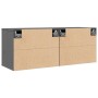 Armarios de pared 2 uds madera maciza pino gris 45x30x35 cm