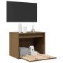 Armario de pared madera maciza de pino marrón miel 45x30x35 cm