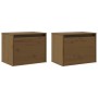 Armarios pared 2 uds madera maciza pino marrón miel 45x30x35 cm