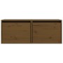 Armarios pared 2 uds madera maciza pino marrón miel 45x30x35 cm